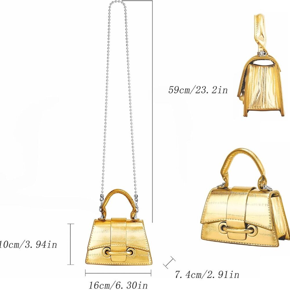 Chic Tiny Clutch Purse With Adjustable Chain - Id… - image 2